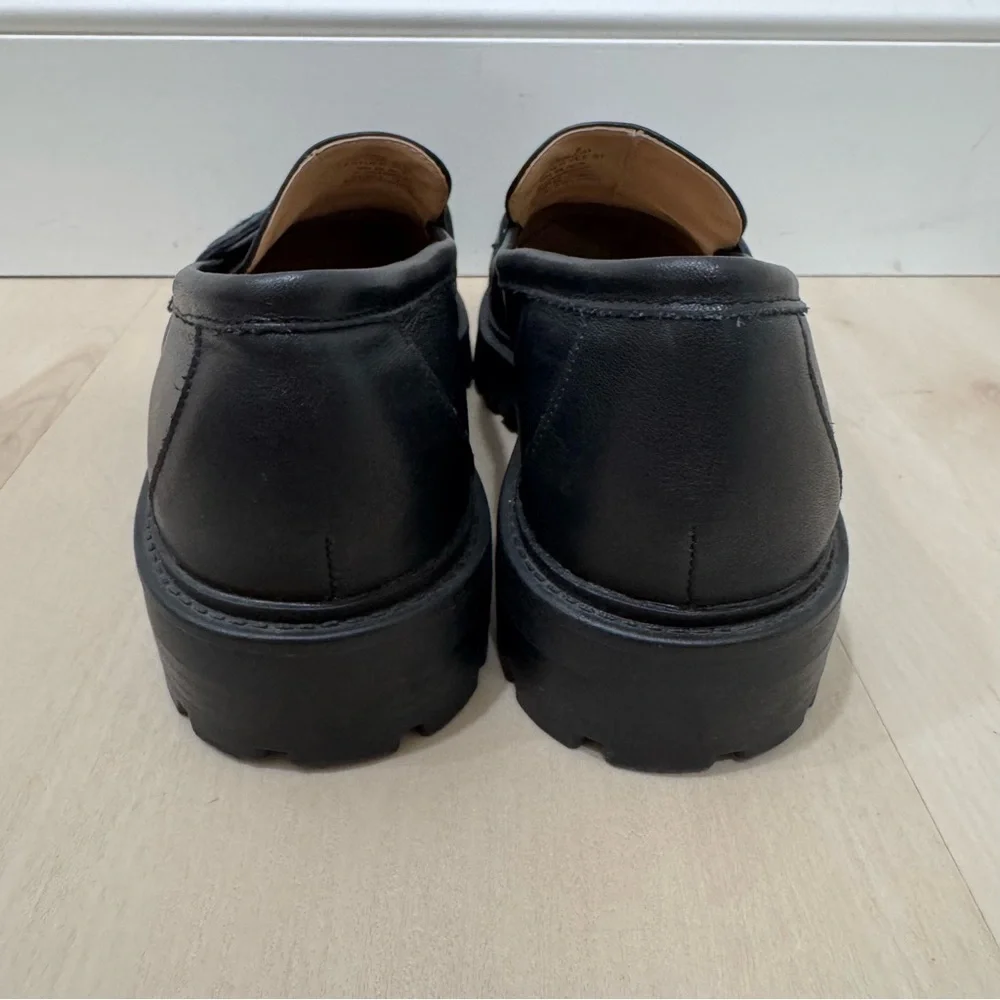 Banana Republic Black Leather Lug Sole Penny Loafers - Picture 8 of 12